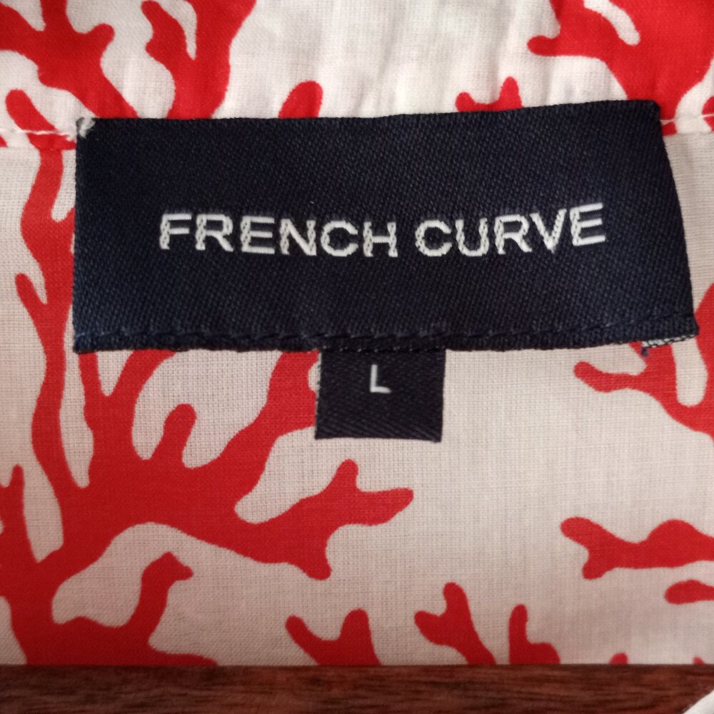'French Curve' Size L Long Sleeve Tunic Coral design NWOT - Picture 3 of 13